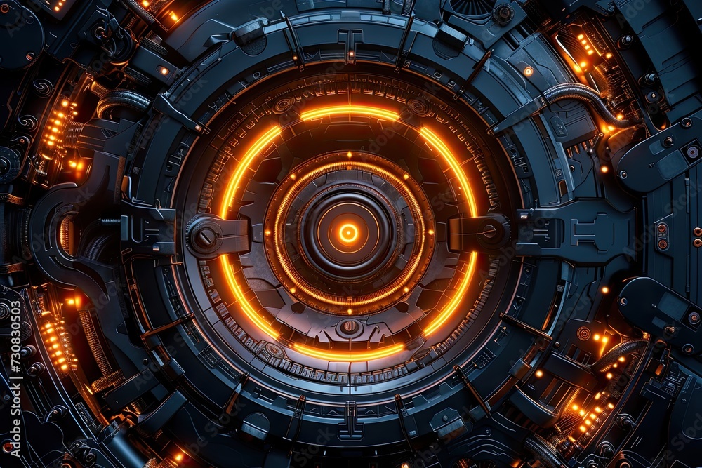 Dynamic backdrop with technology and sci fi abstract digital elements in futuristic design modern concept merges science and creativity by radiant blue lights and energy of motion in virtual space