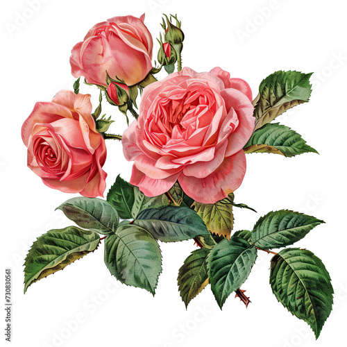 Whispering Petals Watercolor Rose PNG