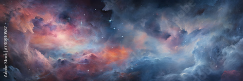 Alluring Ether Cloud Formations in the Vast Cosmos - Vibrant Hues Against a Cosmic Backdrop © Albert