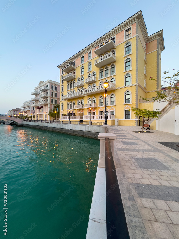 beautiful Architecture of Qanat Quartier luxury apartment in Pearl Qatar.