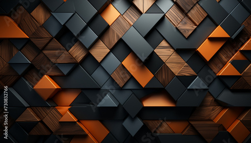 Geometric wooden design PC wallpaper photo