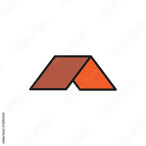 Triangular roof of the house. Colored vector logo.