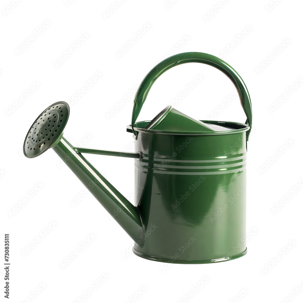 Green watering can, png file of isolated cutout on transparent background Green watering can, png file of isolated cutout on transparent background