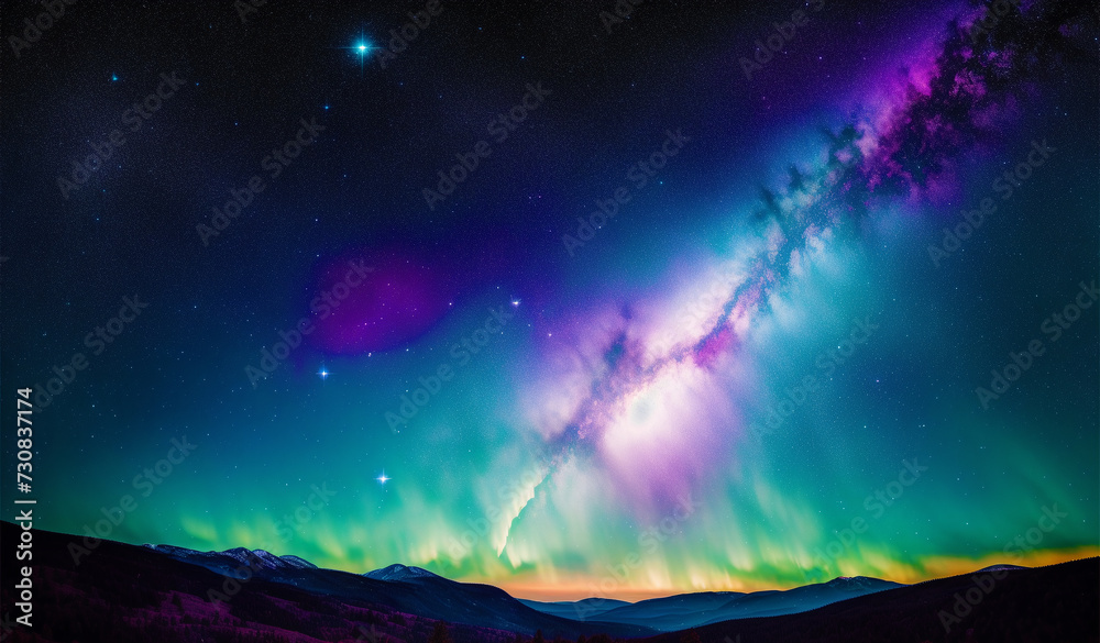 Fototapeta premium Space background. Cosmic Enigma. Capturing the Mysteries of a Black Hole in Space. Generative AI