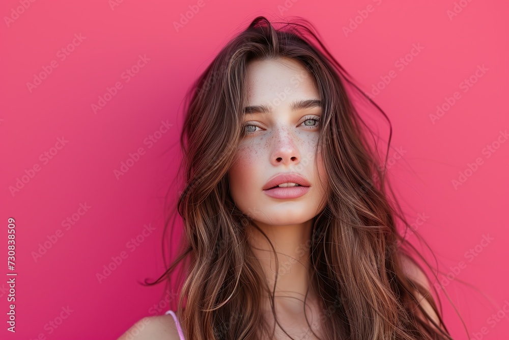 Portrait of cute 20 years old woman with beautiful face