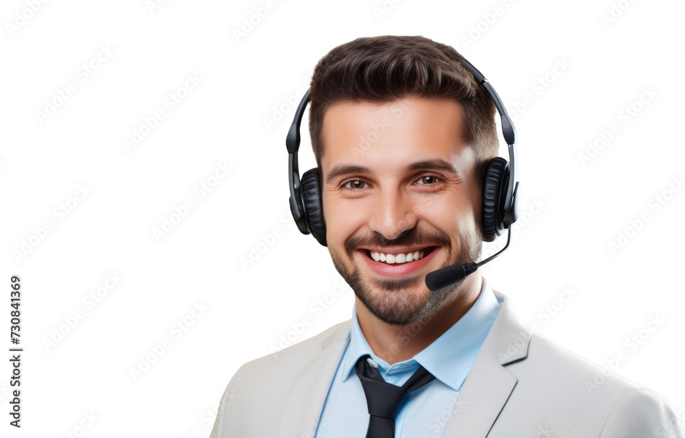 Portrait of a customer service person on a white background Portrait of a customer service person on a white background