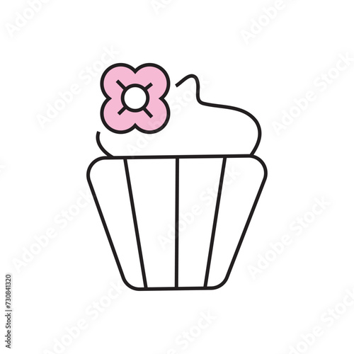 Cup cake. Colored icon. Isolated