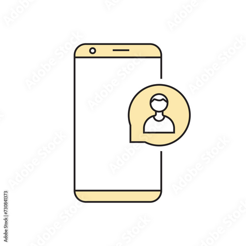 Smartphone. Vector linear icon. Isolated