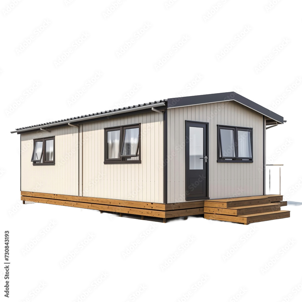 Prefabricated house isolated on transparent background
