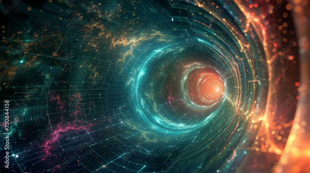 Fototapeta premium Into the Digital Abyss: Navigating Cyberspace