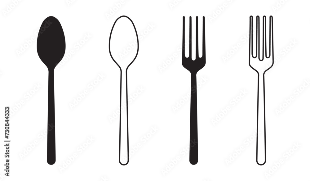 vector fork and spoon icons vector fork and spoon icons