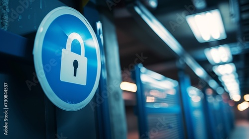 Fortified Perimeters: Security Signs Under Lock Symbol