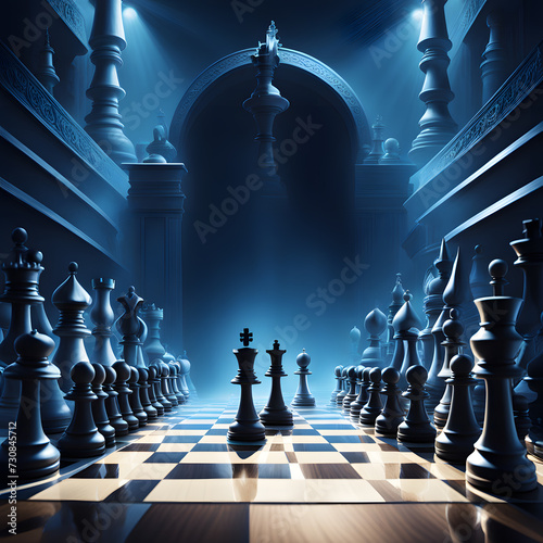 Chess players play, ai-generatet photo