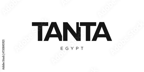 Tanta in the Egypt emblem. The design features a geometric style, vector illustration with bold typography in a modern font. The graphic slogan lettering. photo