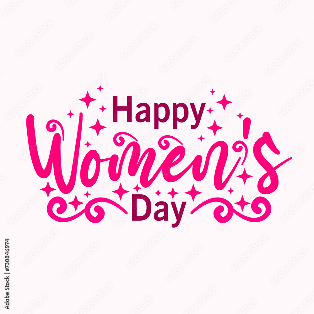 lettering design with international women's day greetings in pink.