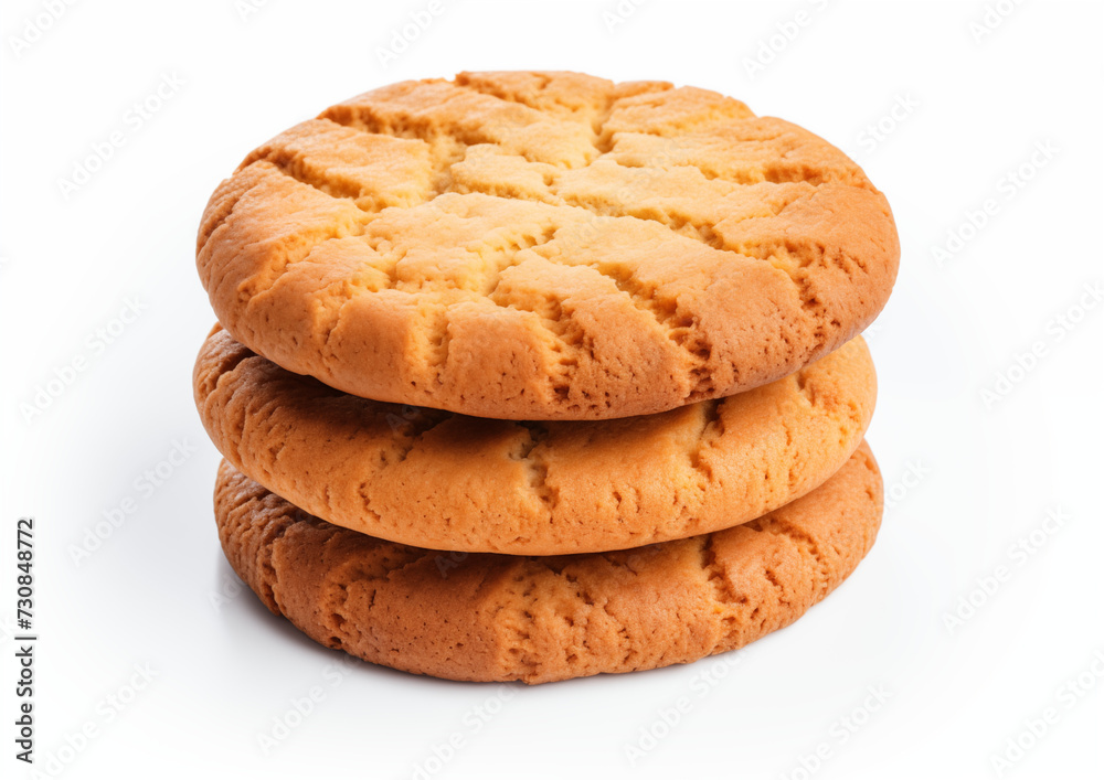 pile of 3 cookies isolated on white