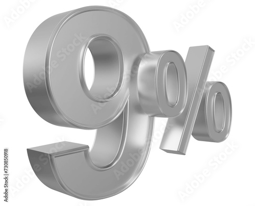 8 percent off sale silver number 3d render