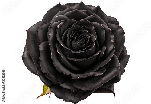 single black rose on transparent background. rose png clipping path #730852363