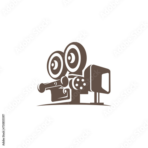 Vintage Video Camera Film for movie cinema production studio Logo design