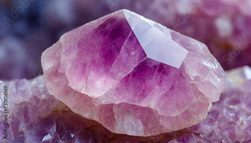 closeup macro view of a amethyst gemstone mineral on background a picture for banner