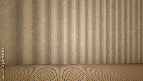 Fototapeta Naklejka Na Ścianę i Meble -  Conceptual vintage or grungy brown background of natural wood or wooden old texture floor and wall as a retro pattern layout. A 3d illustration metaphor to time, material, emptiness,  age or rust