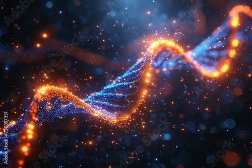 Glowing DNA: A Celestial Journey Through the Genetic Code Generative AI