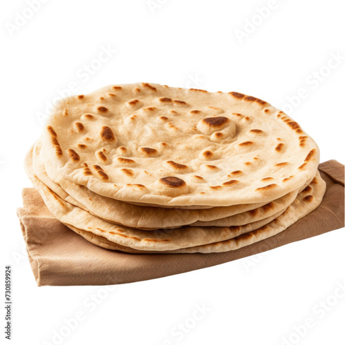flatbread isolated on a white background with clipping path.