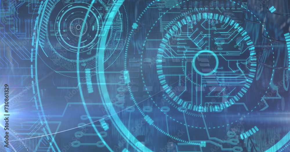 Image of scope scanning over computer circuit board elements