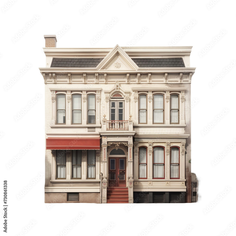 Fototapeta premium Row house isolated on transparent background