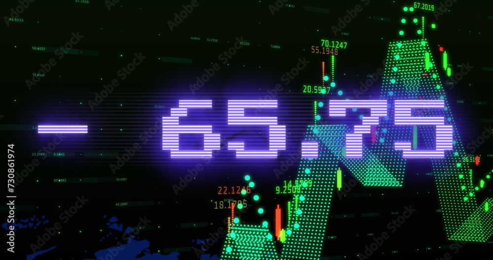 Image of data processing over black background Image of data processing over black background