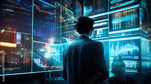 Leading the Charge: Confident Trader Forges Ahead in Futuristic Trading Frontier