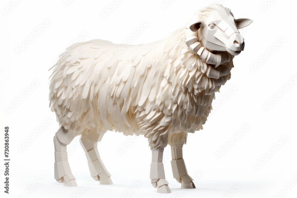 Geometric sheep isolated on white background