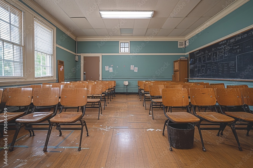 Empty Classroom with a Monthly Meeting Vibe Generative AI Empty Classroom with a Monthly Meeting Vibe Generative AI