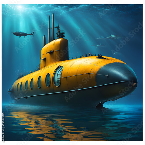 a submarine dives, ai-generatet © Dr. N. Lange