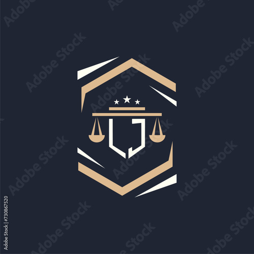 LJ Initials Law Firm Logo Design Lawyer Justice Attorney Law Logo Vector
