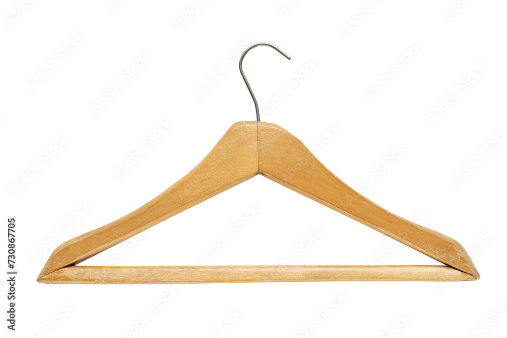 wooden clothes hanger isolated on transparent background, PNG clip art. wooden clothes hanger isolated on transparent background, PNG clip art.