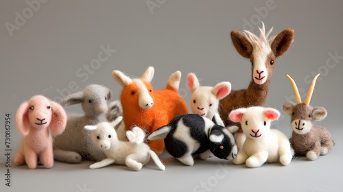 Collection of Handmade Felt Animal Figurines