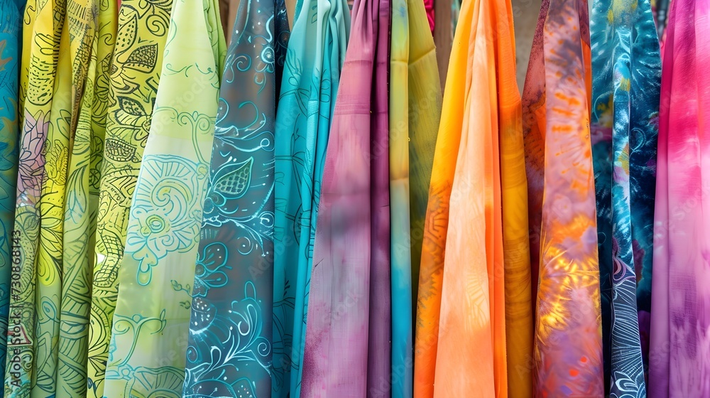 Colorful Assortment of Patterned Fabrics
