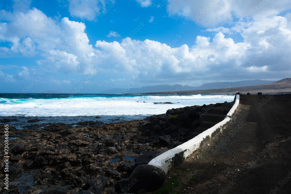 Coastal strip on the Canary Island of Lanzarote.