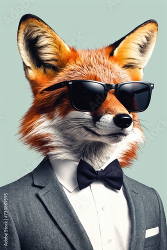 hipster fox illustration 