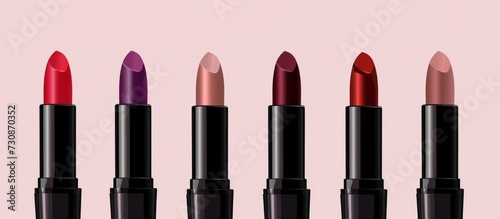 Collection of vibrant colored lipsticks on pretty background