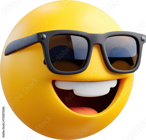 Emoji with sunglasses transparent background PNG clipart