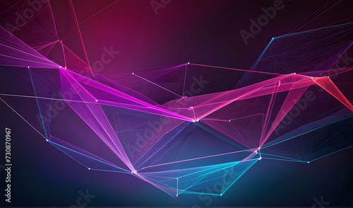 Abstract background with connected polygons technology communication illustration
