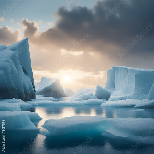 large Icebergs, ai-generatet