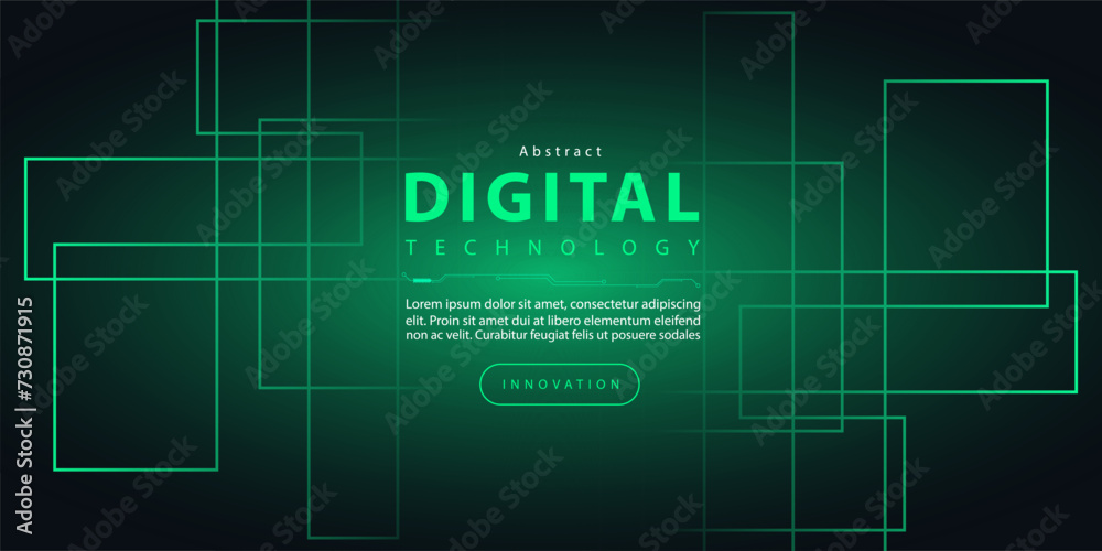 Technology digital futuristic internet network connection black green background, blue abstract cyber information communication, Ai big data science, innovation future tech line illustration vector 3d