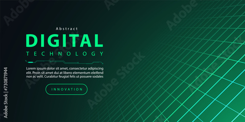 Technology digital futuristic internet network connection black green background, blue abstract cyber information communication, Ai big data science, innovation future tech line illustration vector 3d