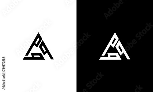 initial P triangle monogram logo design vector