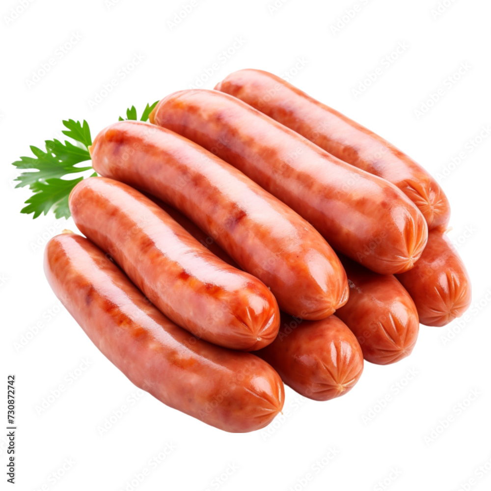 Fresh raw sausages isolated on white background. With clipping path. Fresh raw sausages isolated on white background. With clipping path.