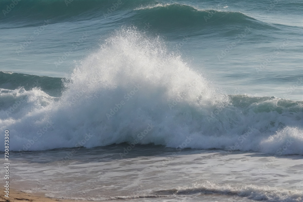 Ocean breaks on shore