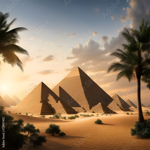 large ancient pyramids  ai-generatet